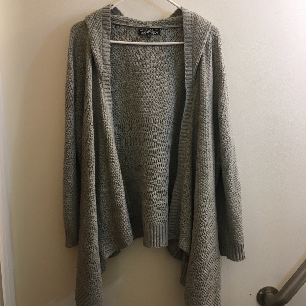 Hooded Open Drape Cardigan